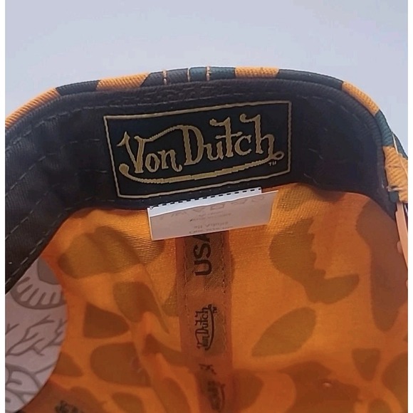 NWT Von Dutch Hat Orange Camo Trucker Embroidered Snapback Cap - Picture 5 of 7